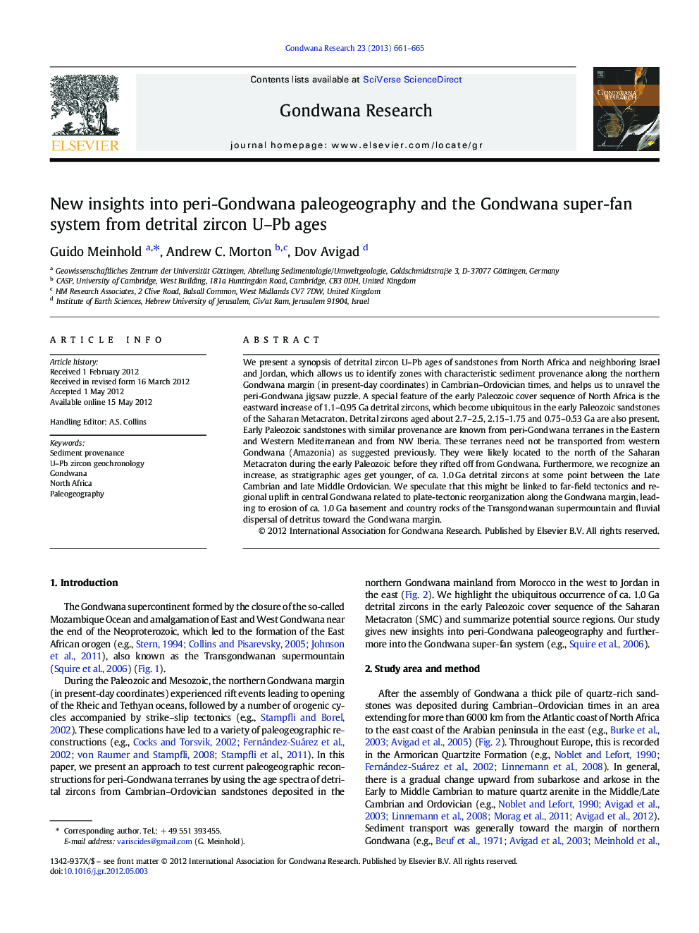 New insights into peri-Gondwana paleogeography and the Gondwana super-fan system from detrital zircon U–Pb ages