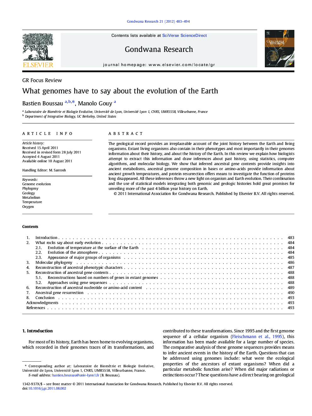 What genomes have to say about the evolution of the Earth