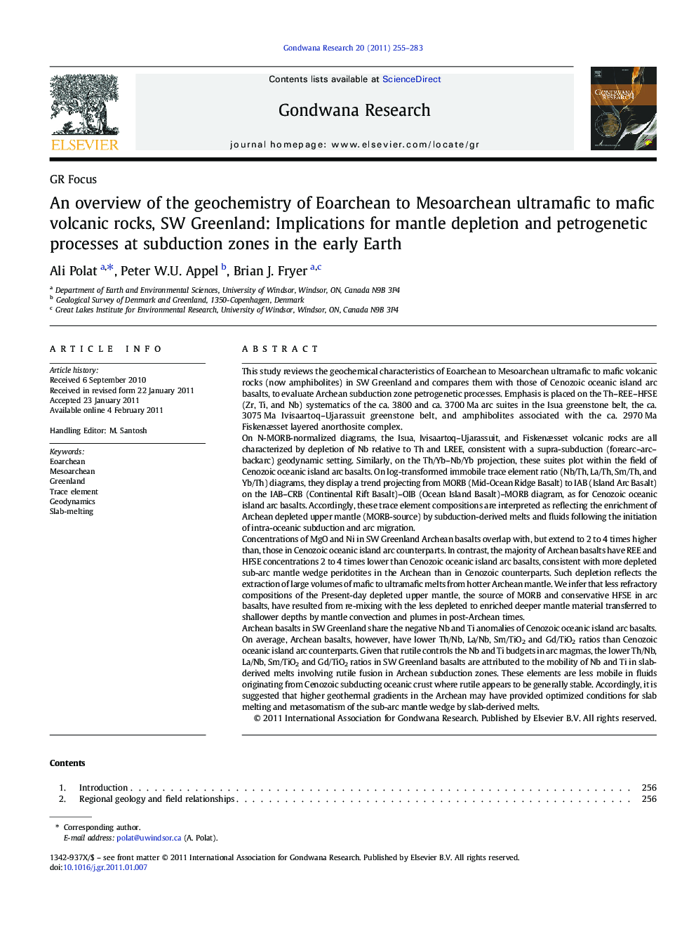 An overview of the geochemistry of Eoarchean to Mesoarchean ultramafic to mafic volcanic rocks, SW Greenland: Implications for mantle depletion and petrogenetic processes at subduction zones in the early Earth