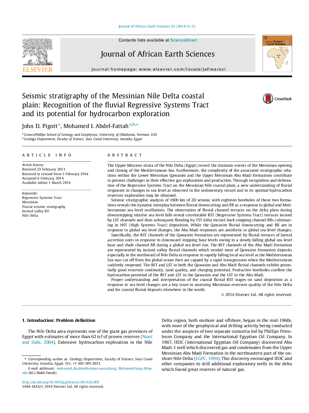 Seismic stratigraphy of the Messinian Nile Delta coastal plain: Recognition of the fluvial Regressive Systems Tract and its potential for hydrocarbon exploration