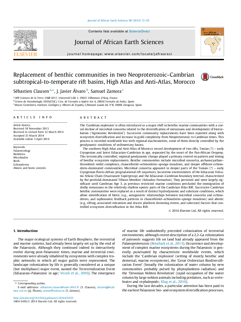 Replacement of benthic communities in two Neoproterozoic-Cambrian subtropical-to-temperate rift basins, High Atlas and Anti-Atlas, Morocco