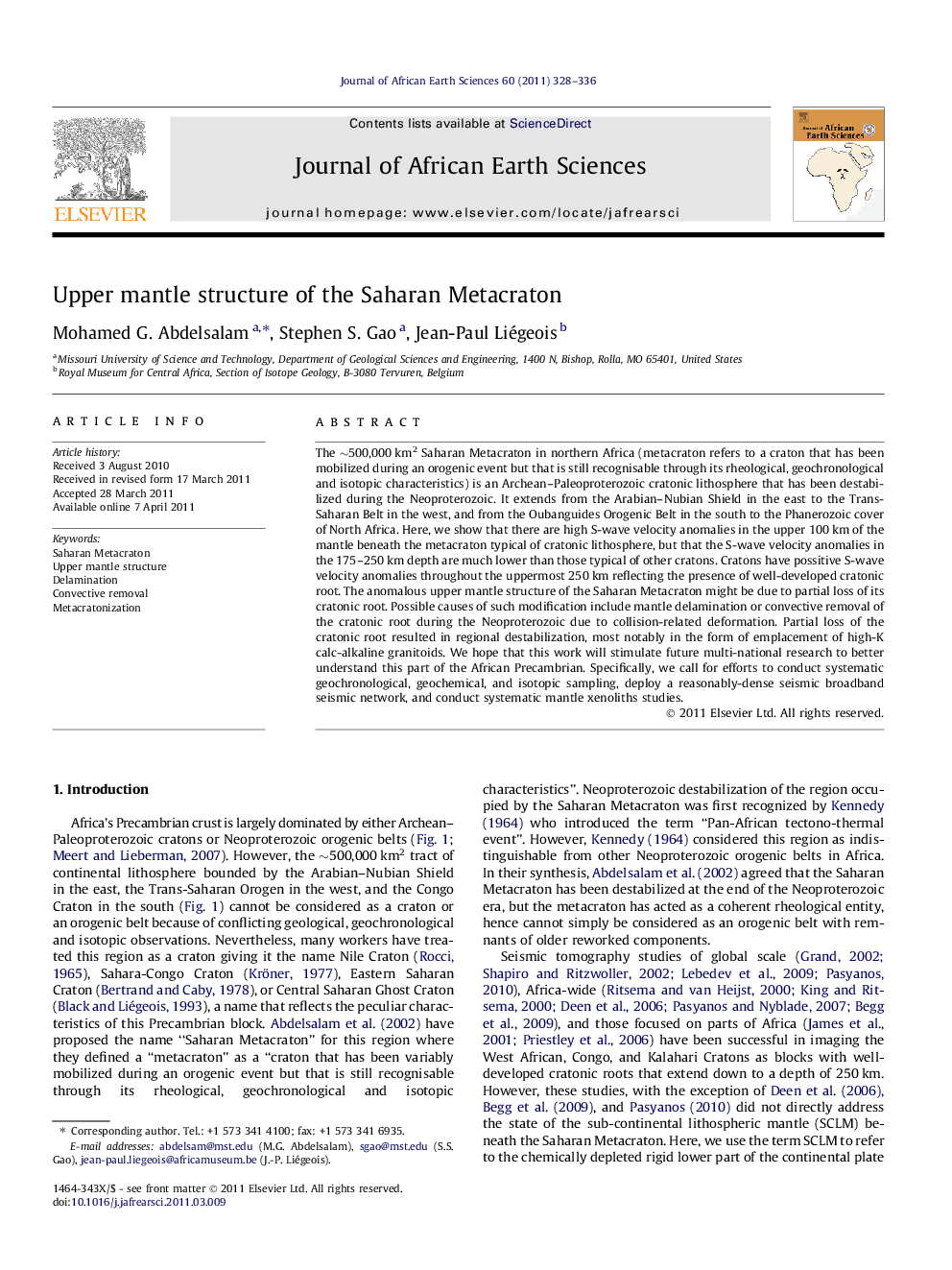 Upper mantle structure of the Saharan Metacraton
