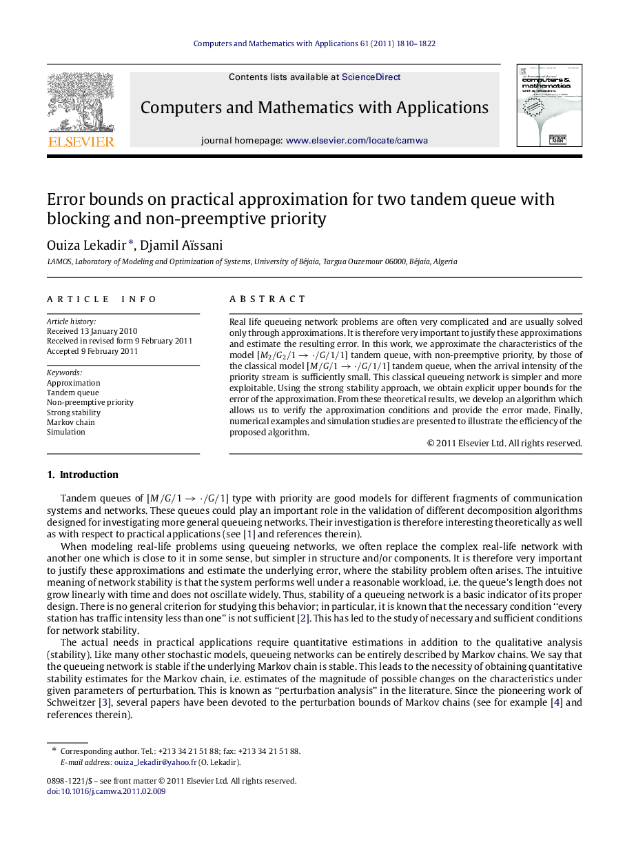 Error bounds on practical approximation for two tandem queue with blocking and non-preemptive priority