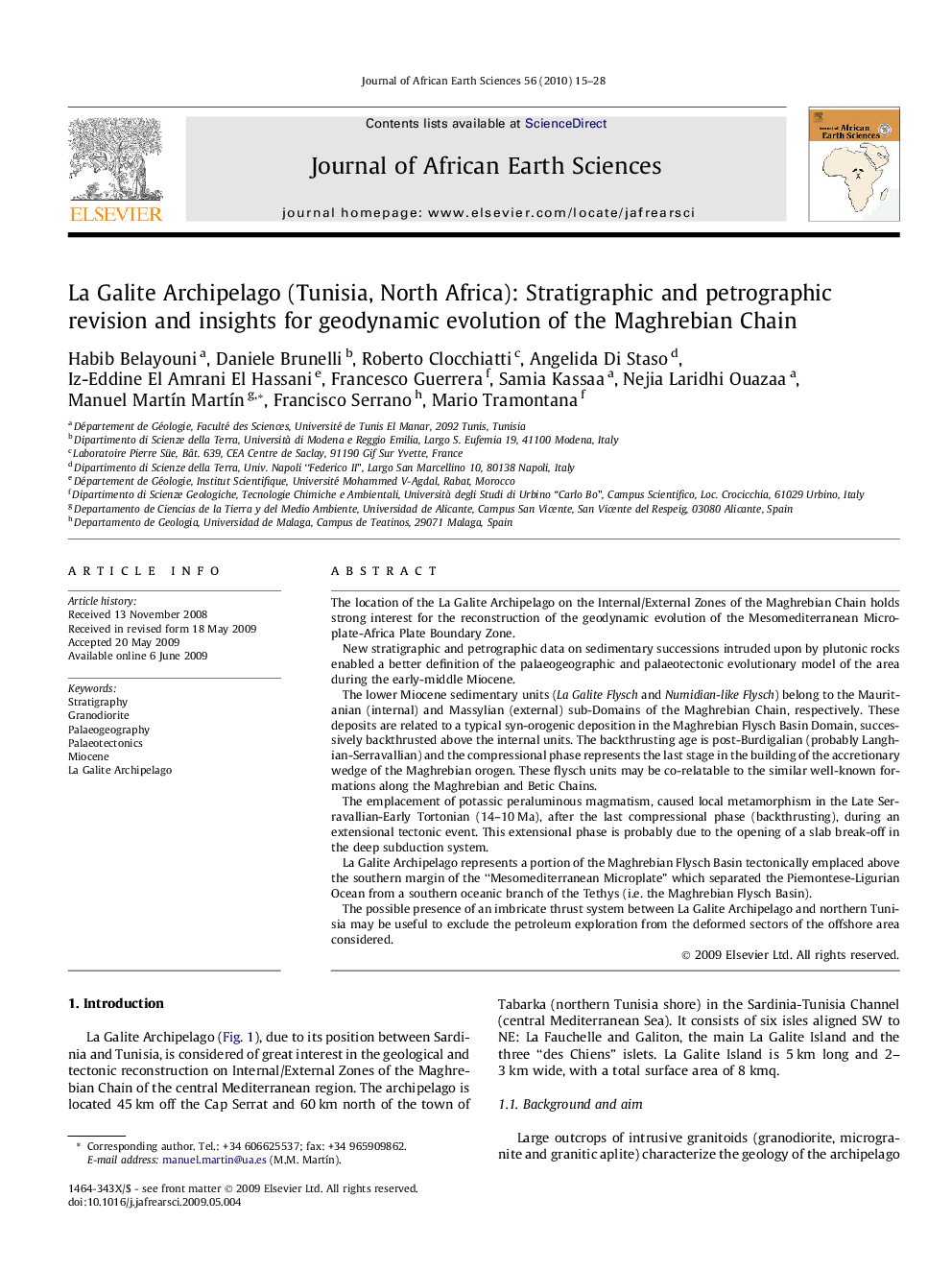 La Galite Archipelago (Tunisia, North Africa): Stratigraphic and petrographic revision and insights for geodynamic evolution of the Maghrebian Chain