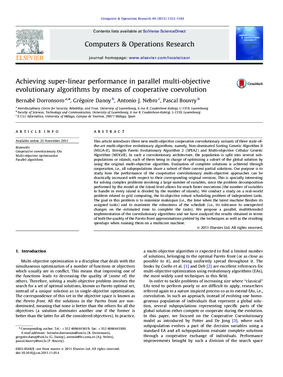 Achieving super-linear performance in parallel multi-objective evolutionary algorithms by means of cooperative coevolution