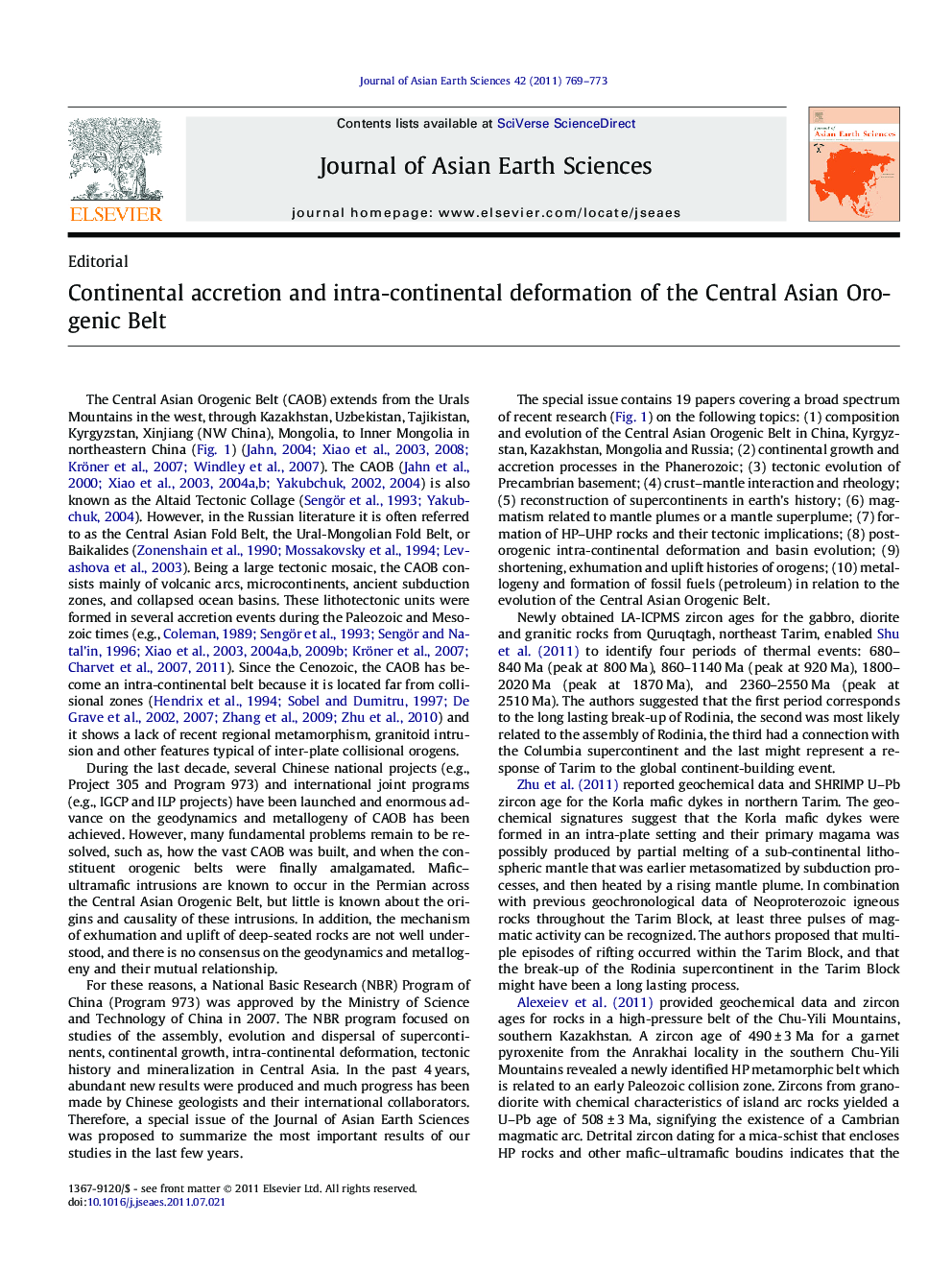 Continental accretion and intra-continental deformation of the Central Asian Orogenic Belt