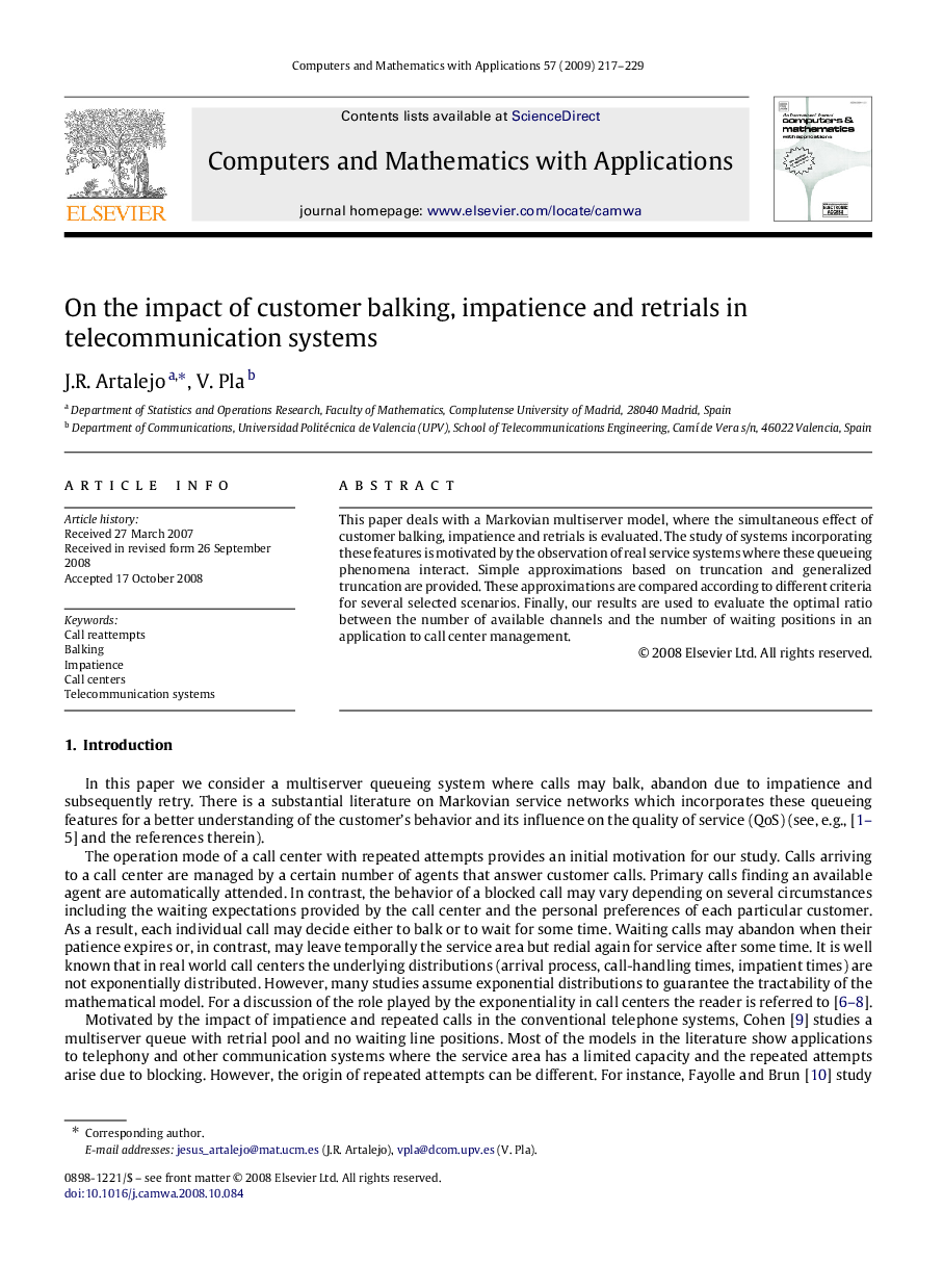 On the impact of customer balking, impatience and retrials in telecommunication systems