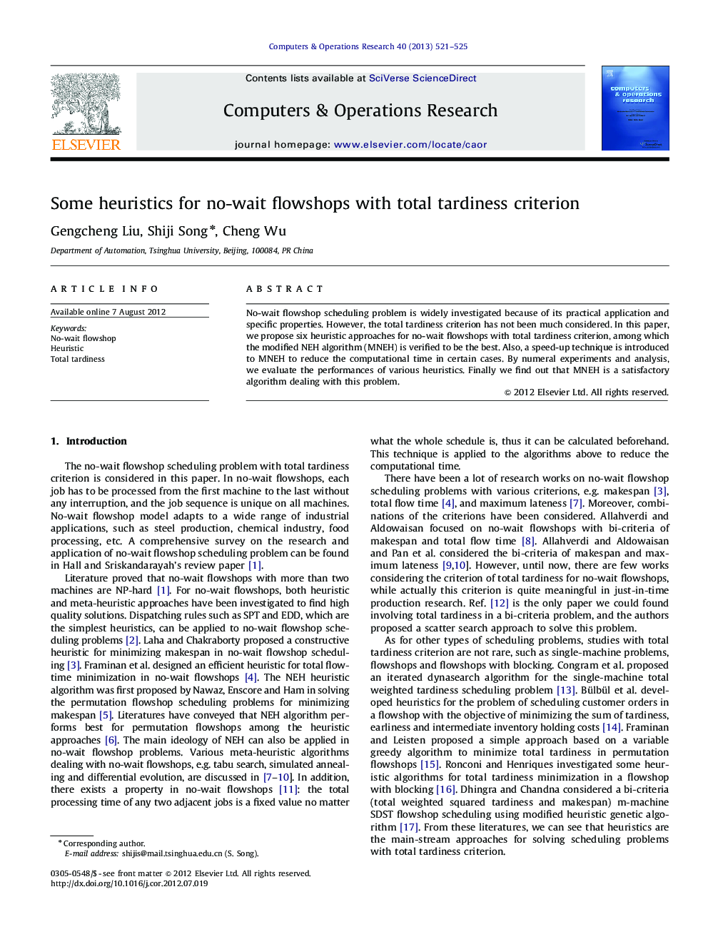 Some heuristics for no-wait flowshops with total tardiness criterion