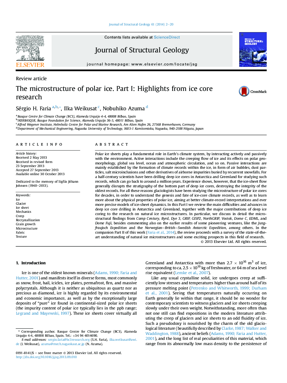 The microstructure of polar ice. Part I: Highlights from ice core research