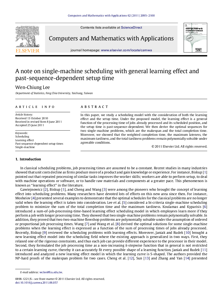 A note on single-machine scheduling with general learning effect and past-sequence-dependent setup time