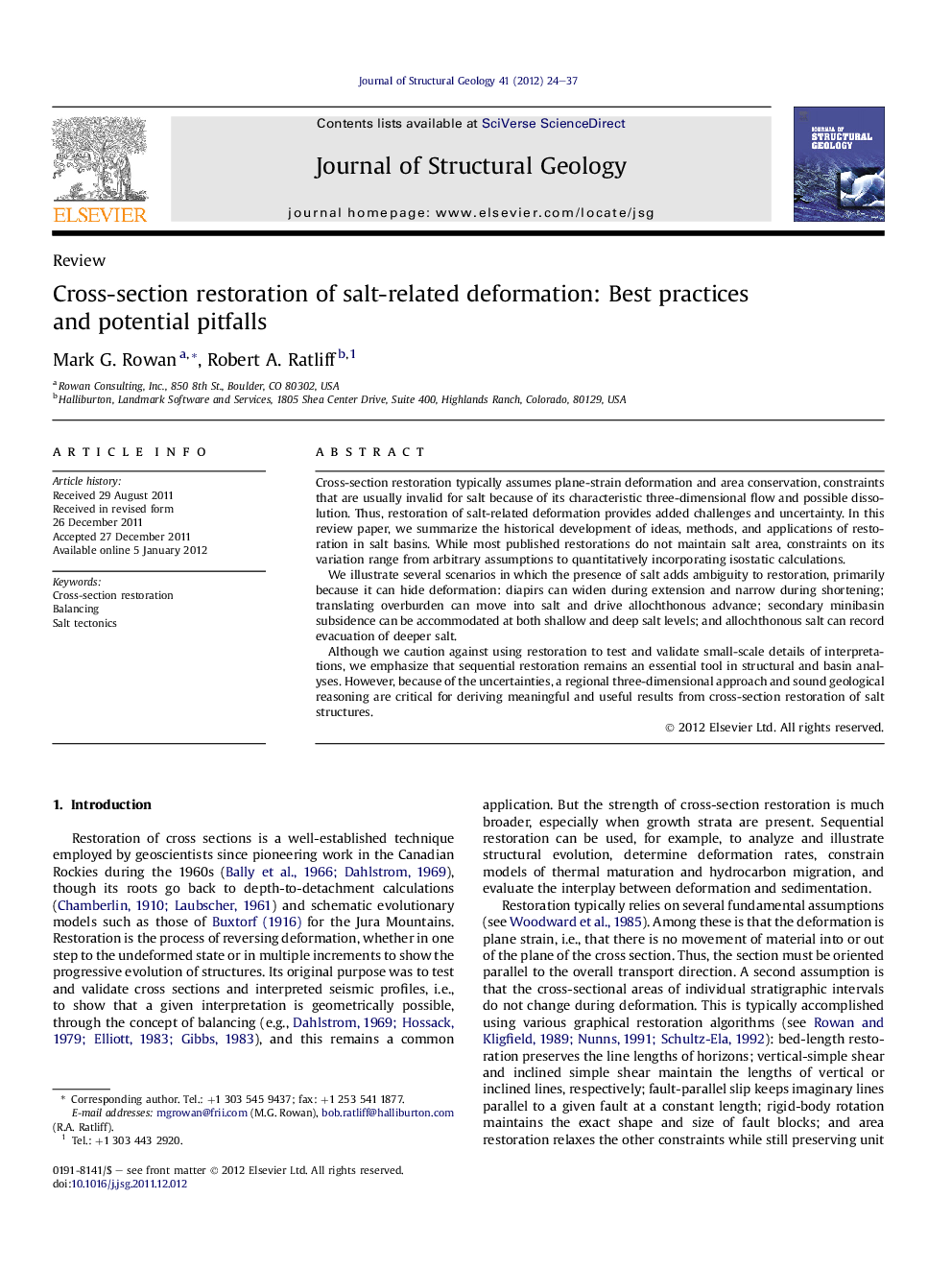 Cross-section restoration of salt-related deformation: Best practices and potential pitfalls