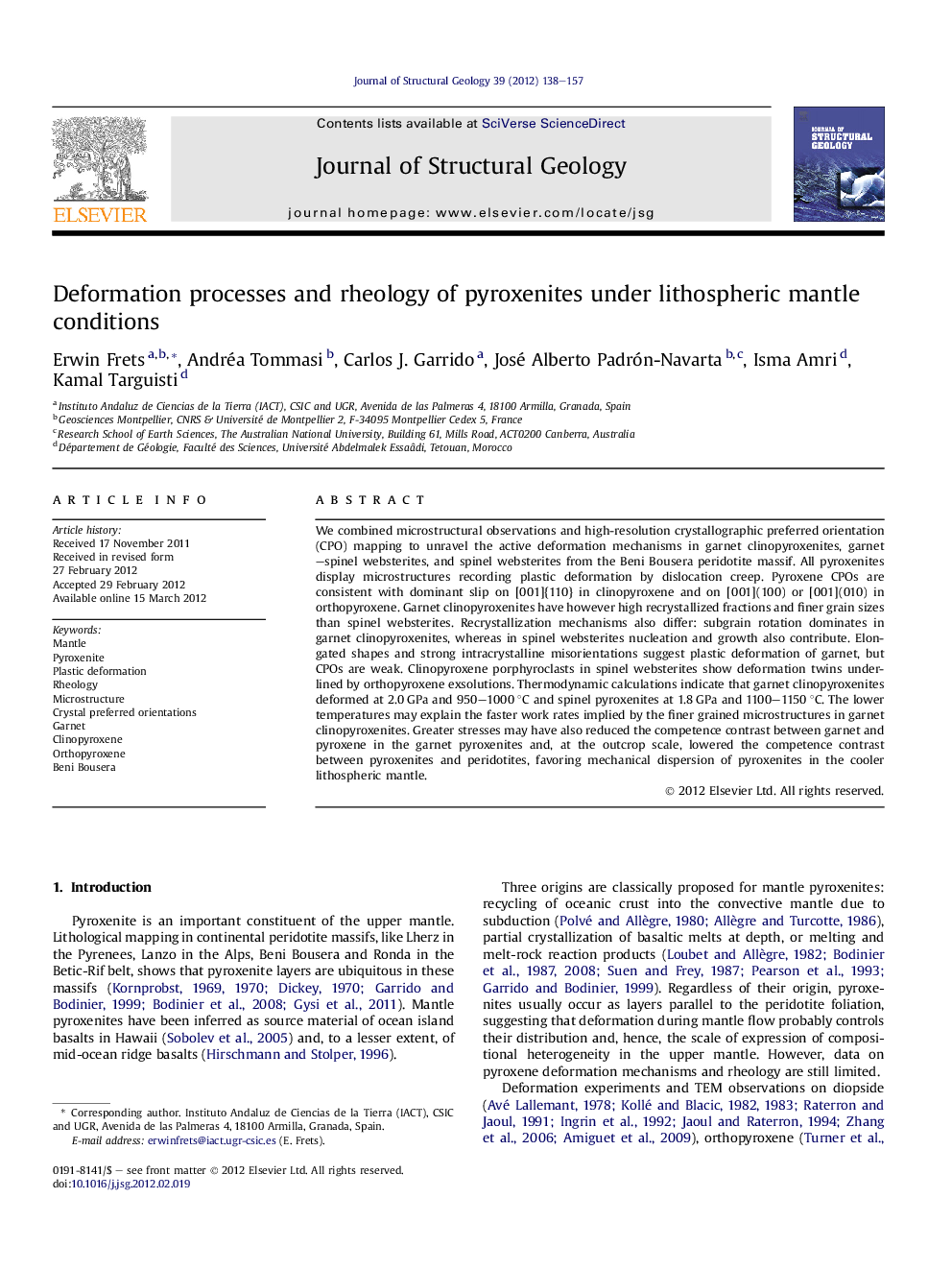 Deformation processes and rheology of pyroxenites under lithospheric mantle conditions