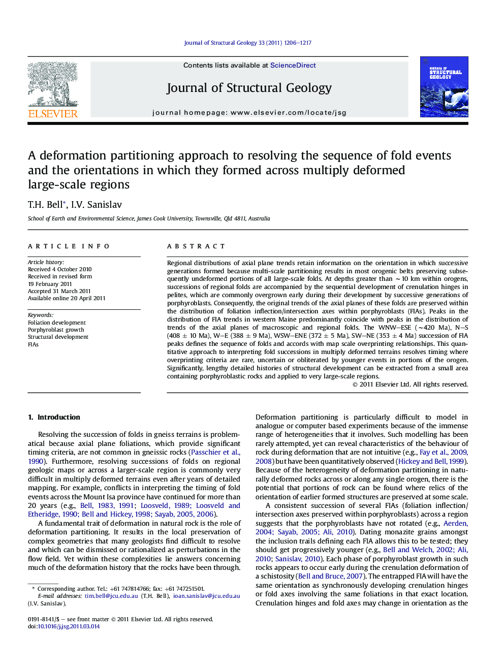 A deformation partitioning approach to resolving the sequence of fold events and the orientations in which they formed across multiply deformed large-scale regions