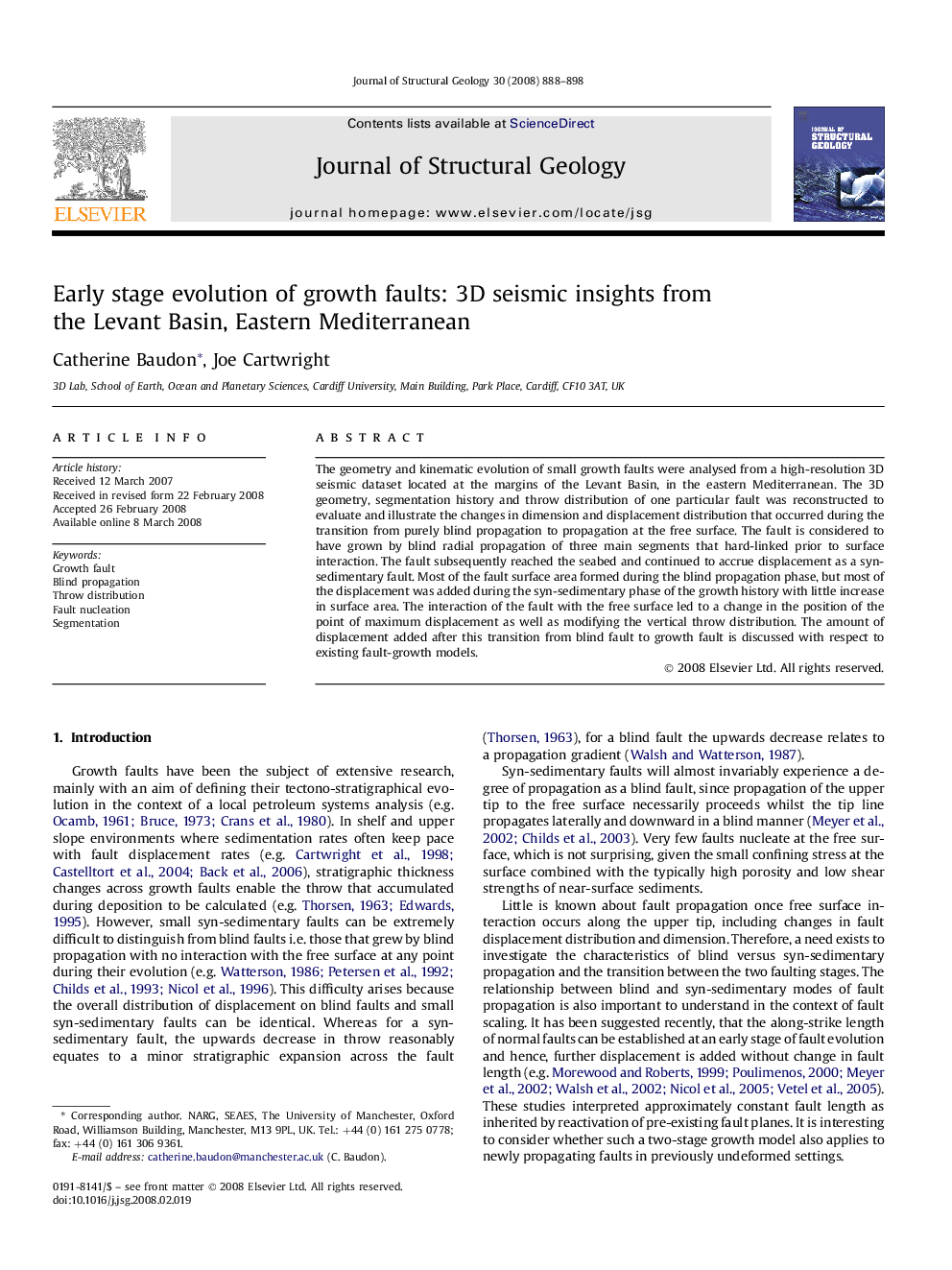 Early stage evolution of growth faults: 3D seismic insights from the Levant Basin, Eastern Mediterranean