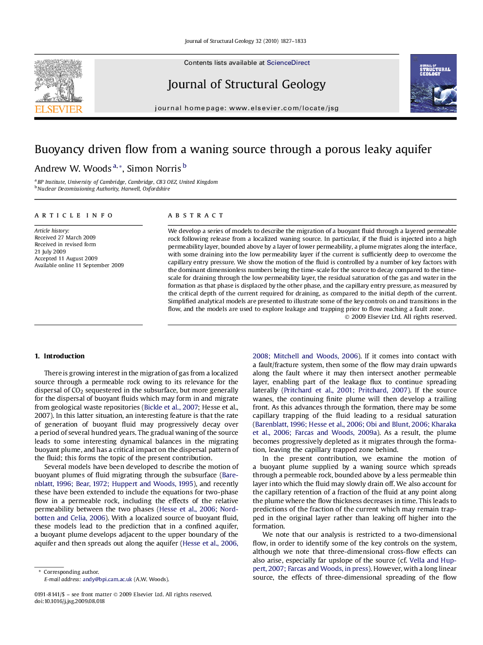 Buoyancy driven flow from a waning source through a porous leaky aquifer