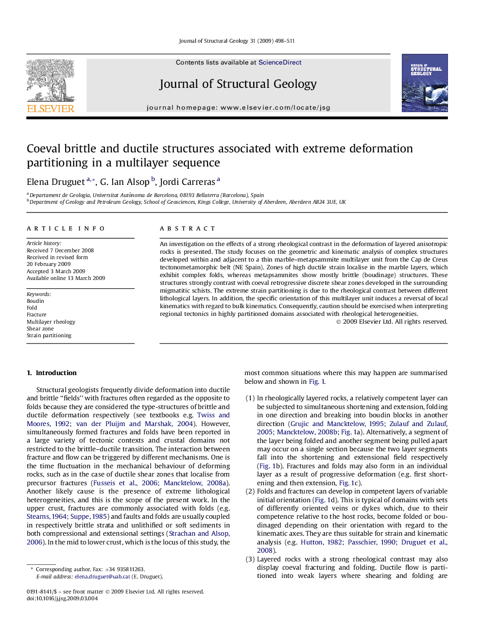 Coeval brittle and ductile structures associated with extreme deformation partitioning in a multilayer sequence