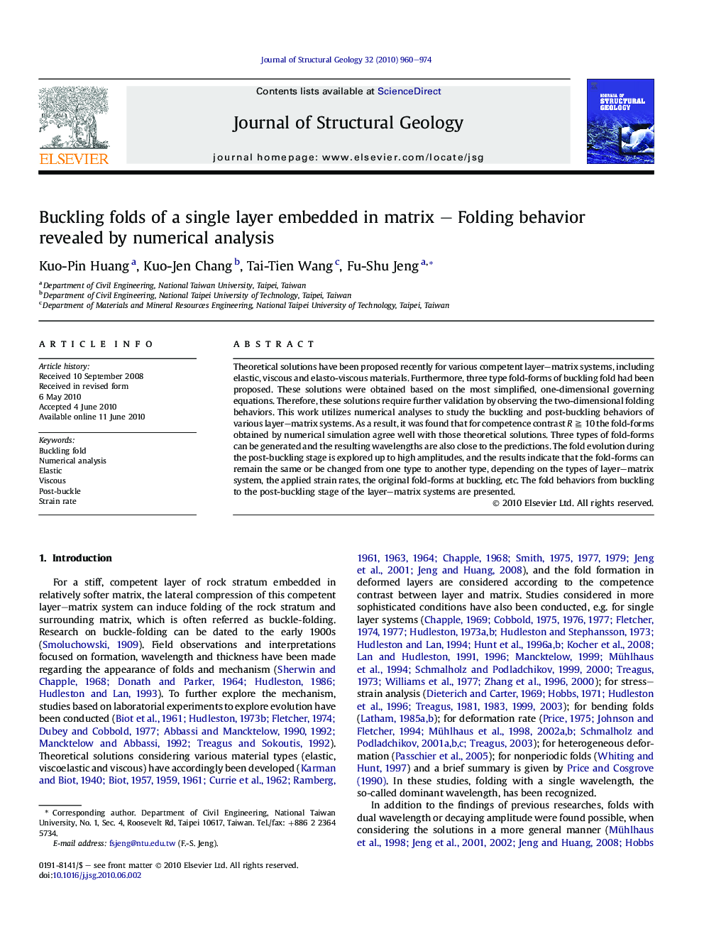 Buckling folds of a single layer embedded in matrix - Folding behavior revealed by numerical analysis