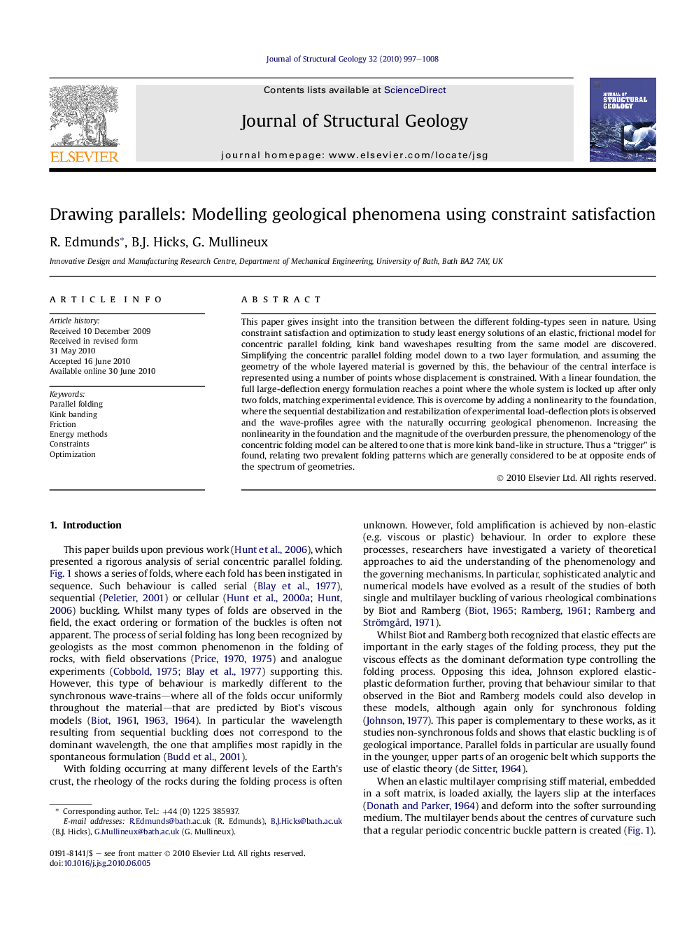 Drawing parallels: Modelling geological phenomena using constraint satisfaction