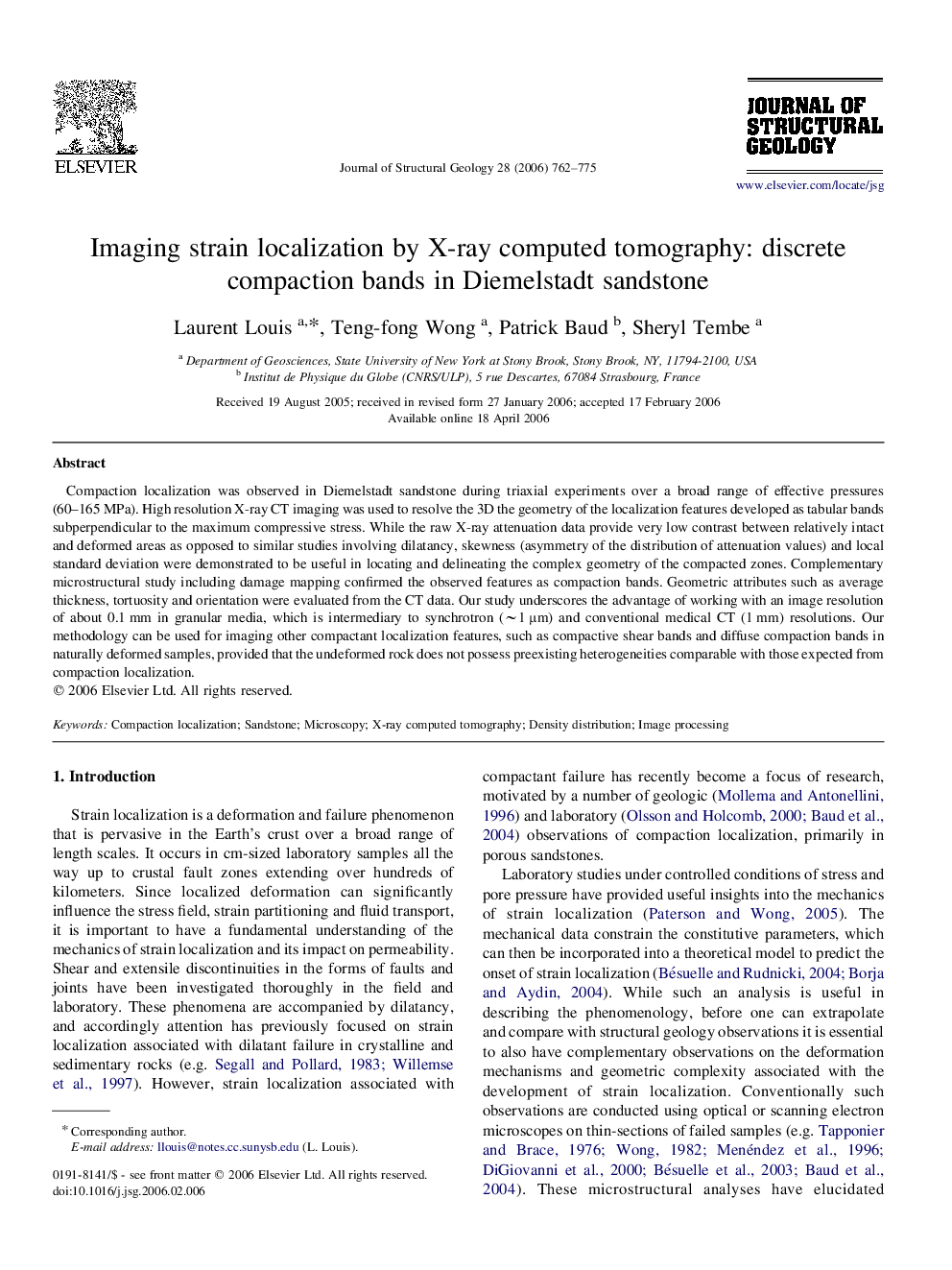 Imaging strain localization by X-ray computed tomography: discrete compaction bands in Diemelstadt sandstone