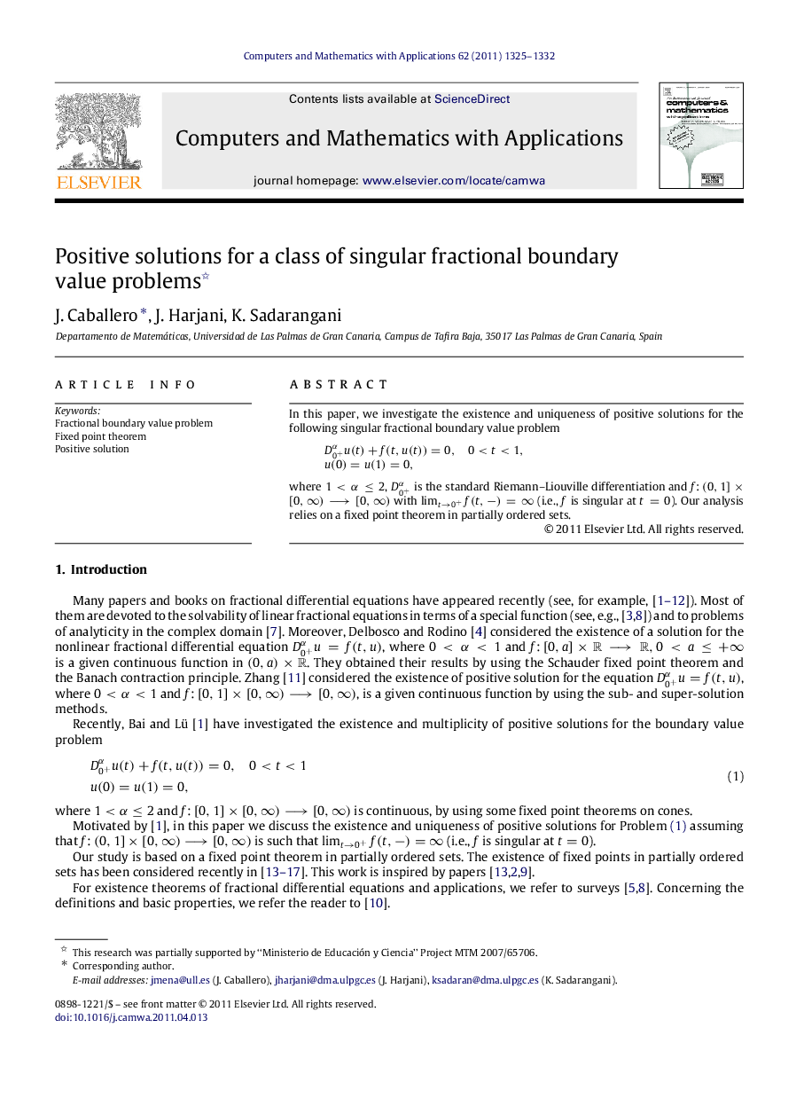 Positive solutions for a class of singular fractional boundary value problems 