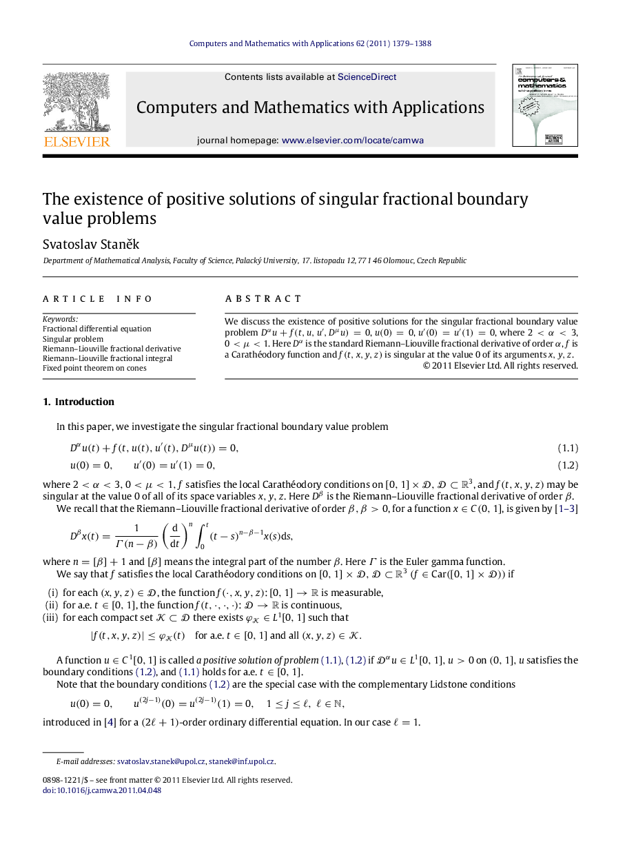 The existence of positive solutions of singular fractional boundary value problems