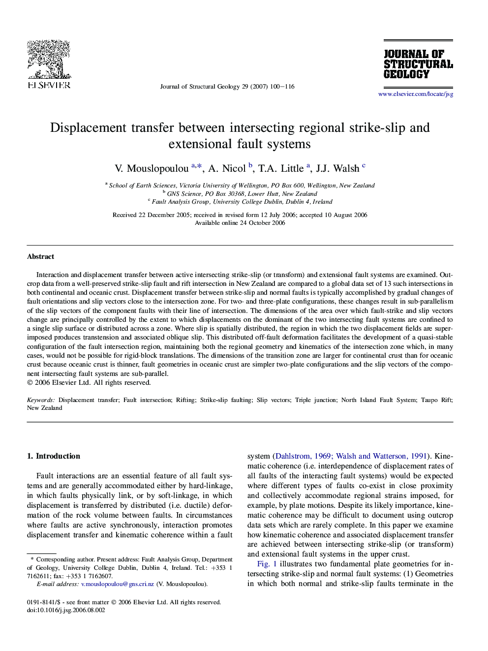 Displacement transfer between intersecting regional strike-slip and extensional fault systems