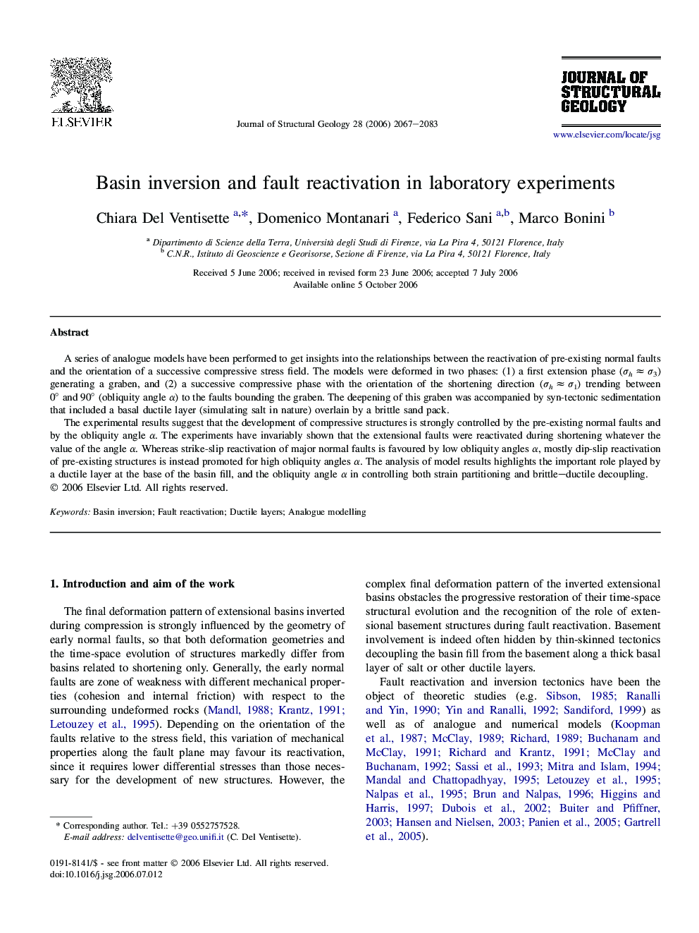 Basin inversion and fault reactivation in laboratory experiments