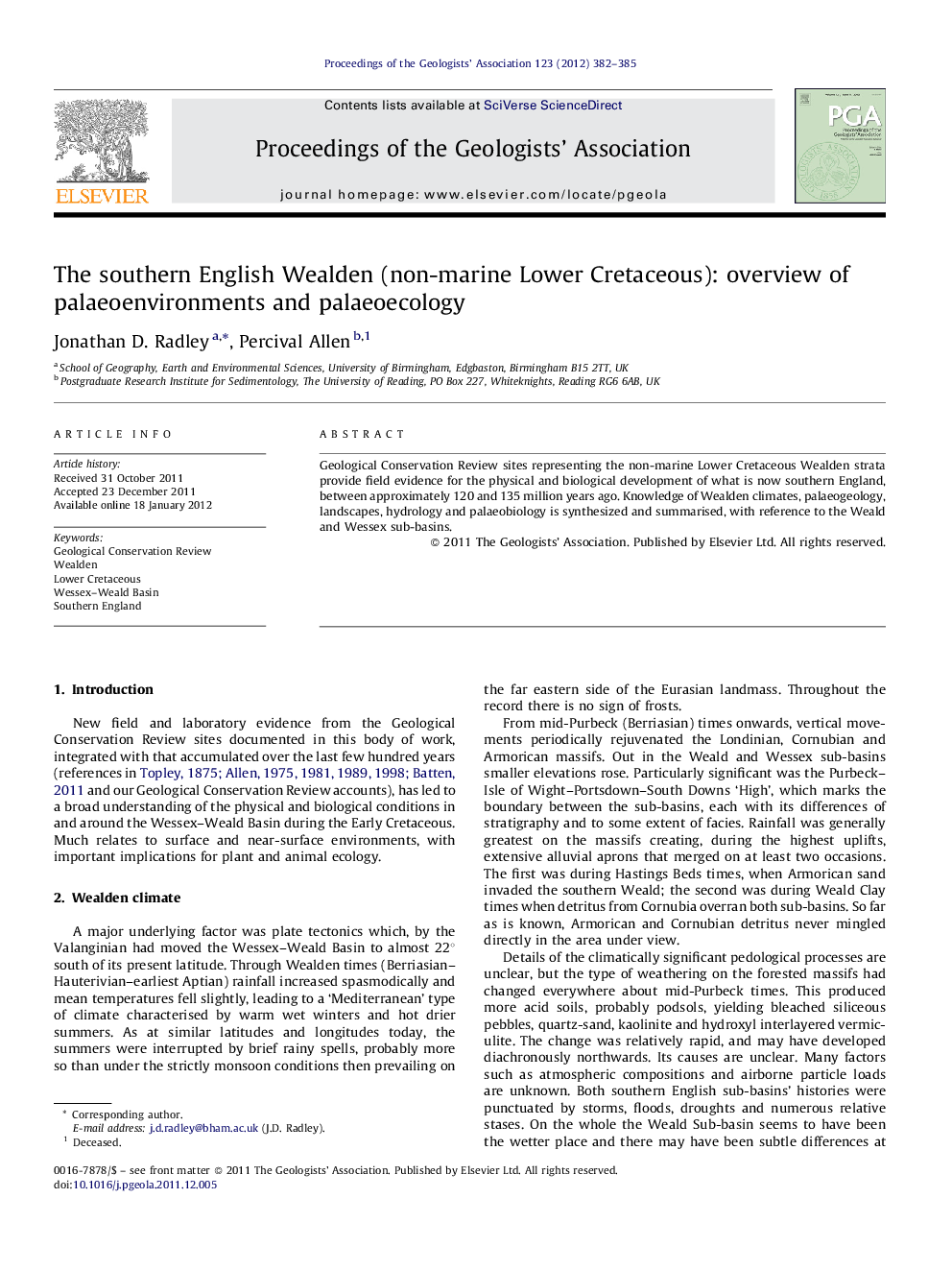 The southern English Wealden (non-marine Lower Cretaceous): overview of palaeoenvironments and palaeoecology