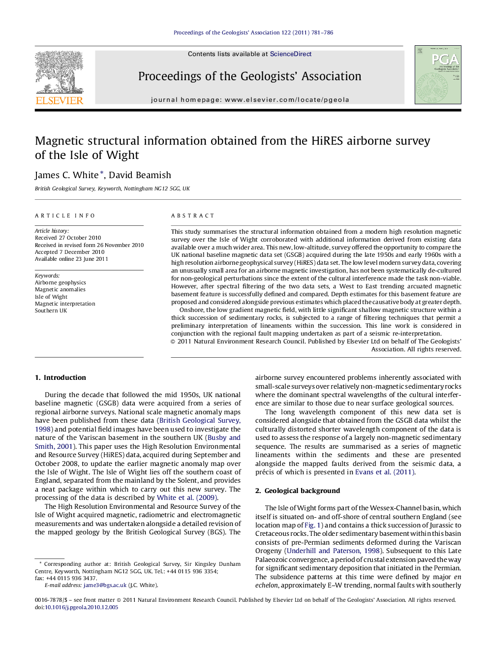 Magnetic structural information obtained from the HiRES airborne survey of the Isle of Wight