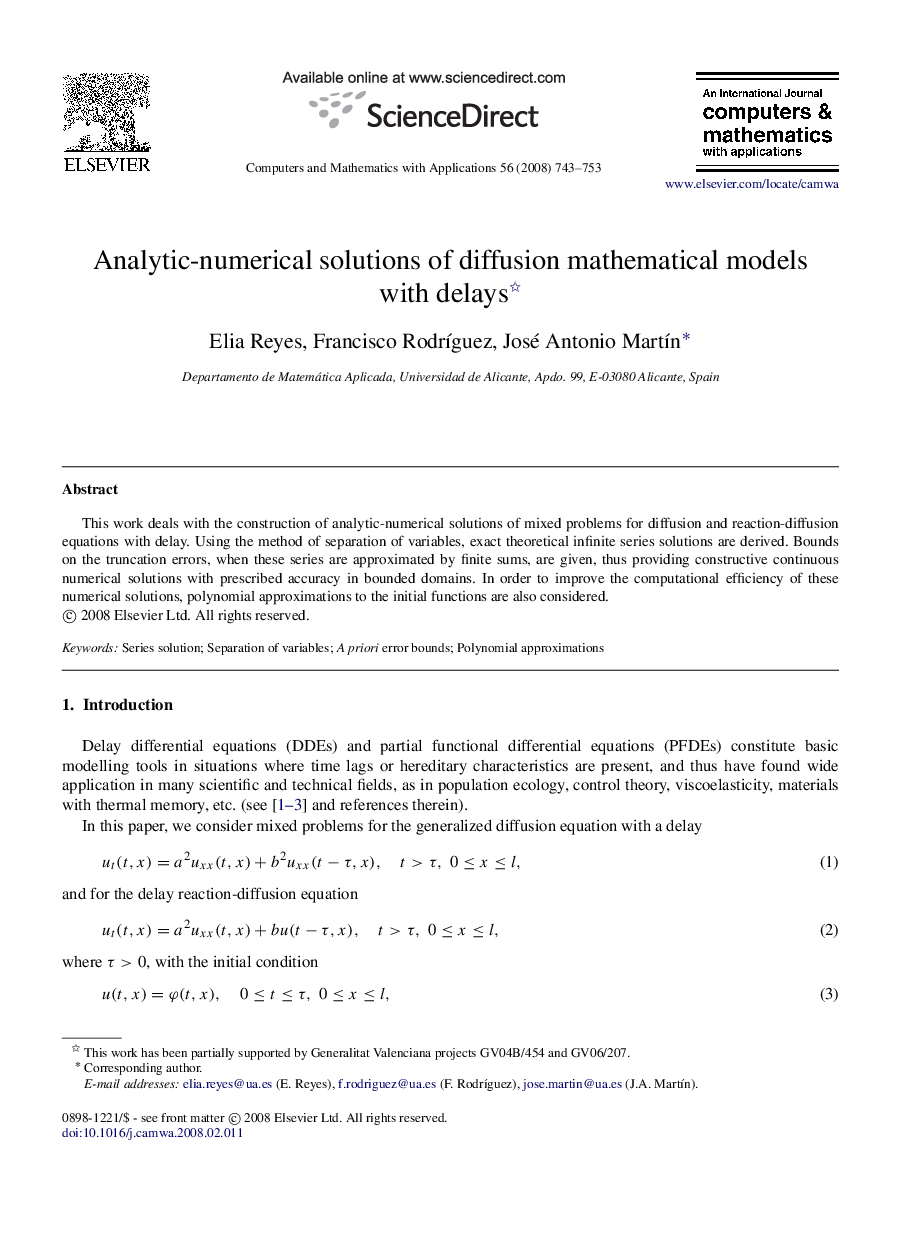 Analytic-numerical solutions of diffusion mathematical models with delays 