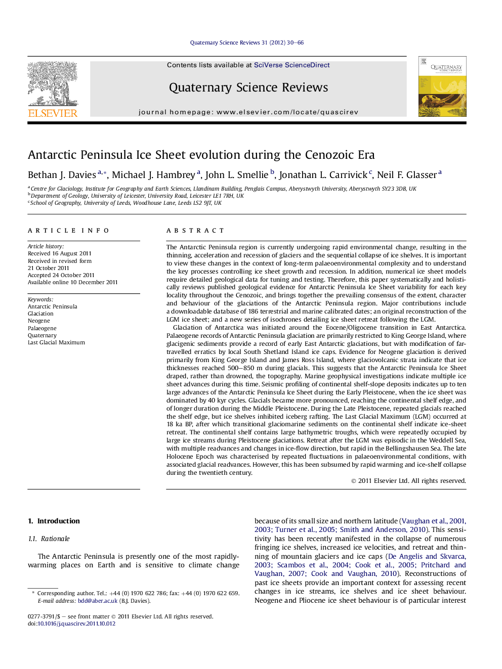 Antarctic Peninsula Ice Sheet evolution during the Cenozoic Era