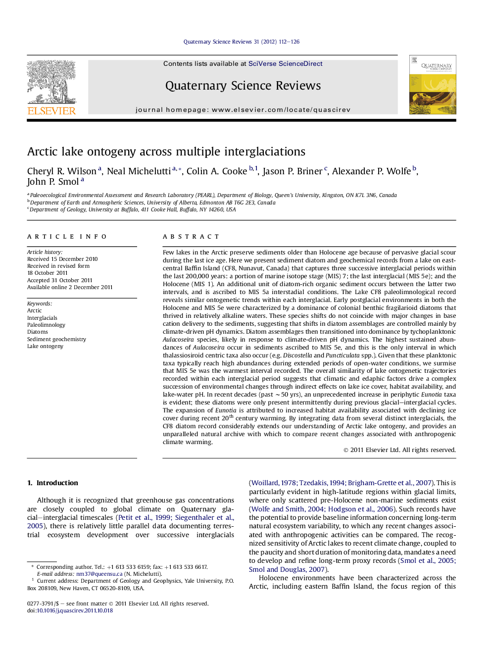 Arctic lake ontogeny across multiple interglaciations