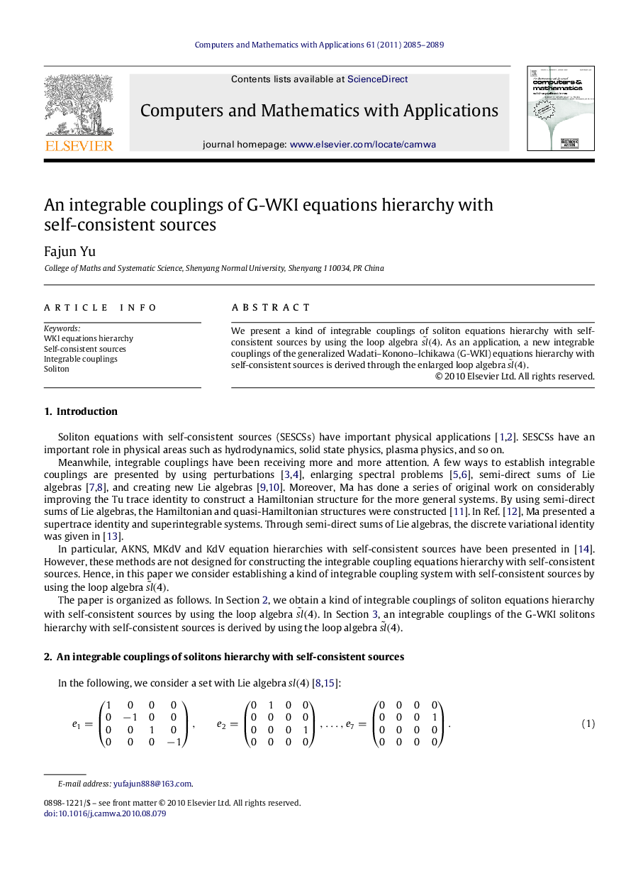 An integrable couplings of G-WKI equations hierarchy with self-consistent sources