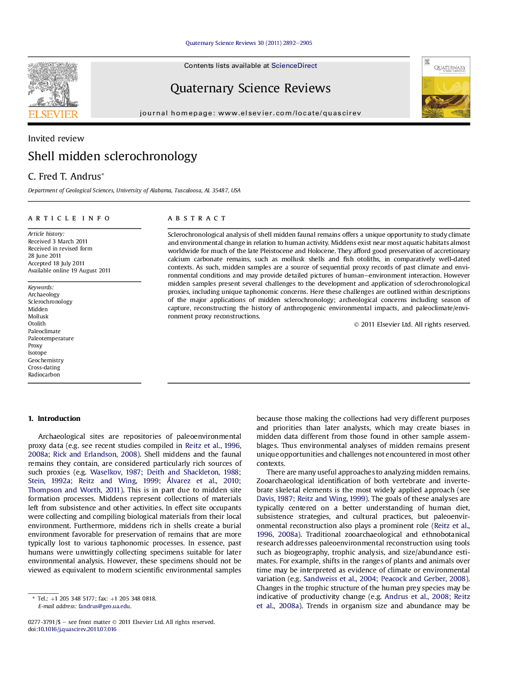 Shell midden sclerochronology