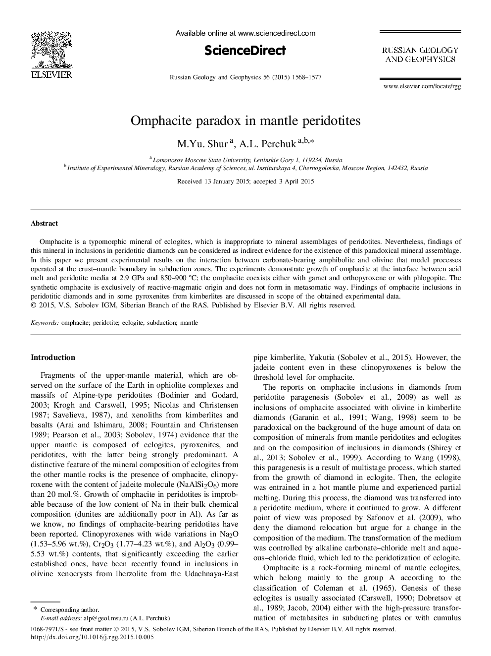 Omphacite paradox in mantle peridotites