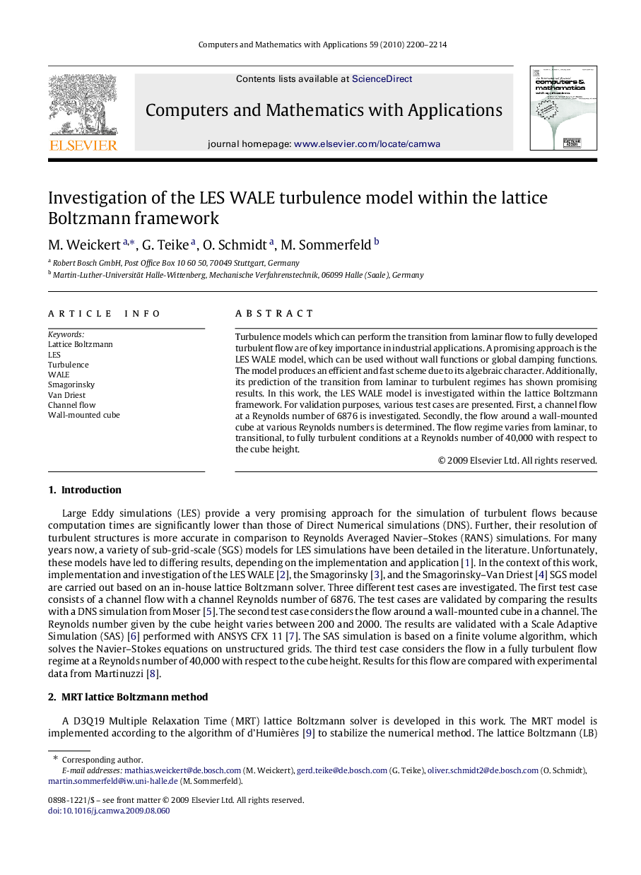 Investigation of the LES WALE turbulence model within the lattice Boltzmann framework