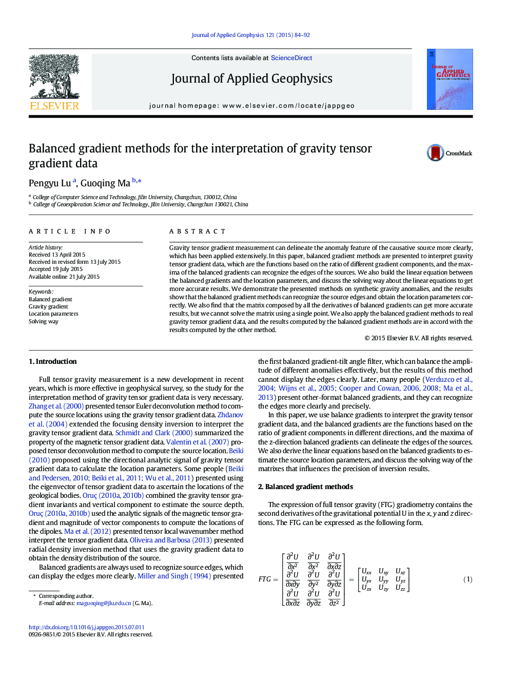 Balanced gradient methods for the interpretation of gravity tensor gradient data