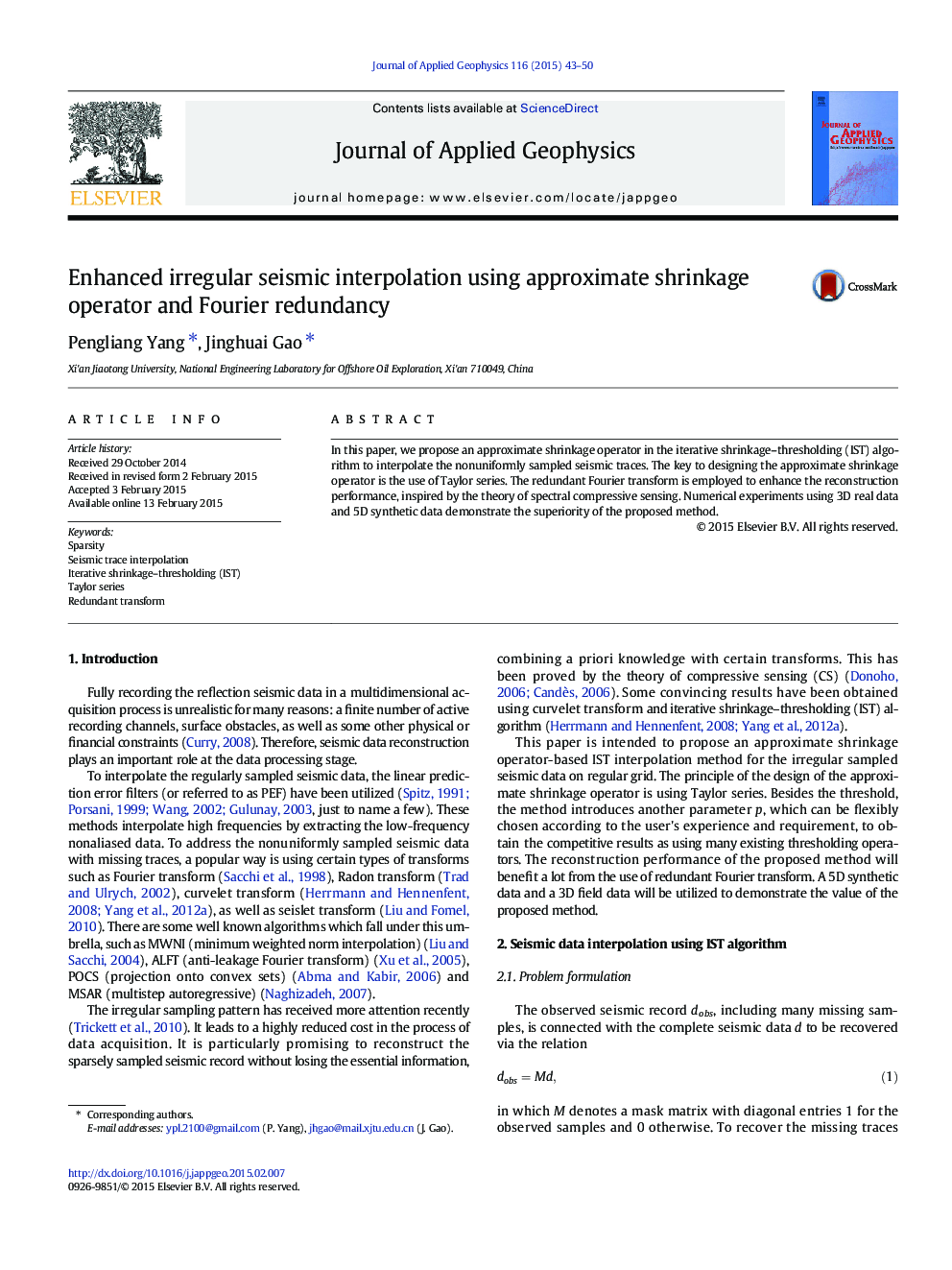 Enhanced irregular seismic interpolation using approximate shrinkage operator and Fourier redundancy