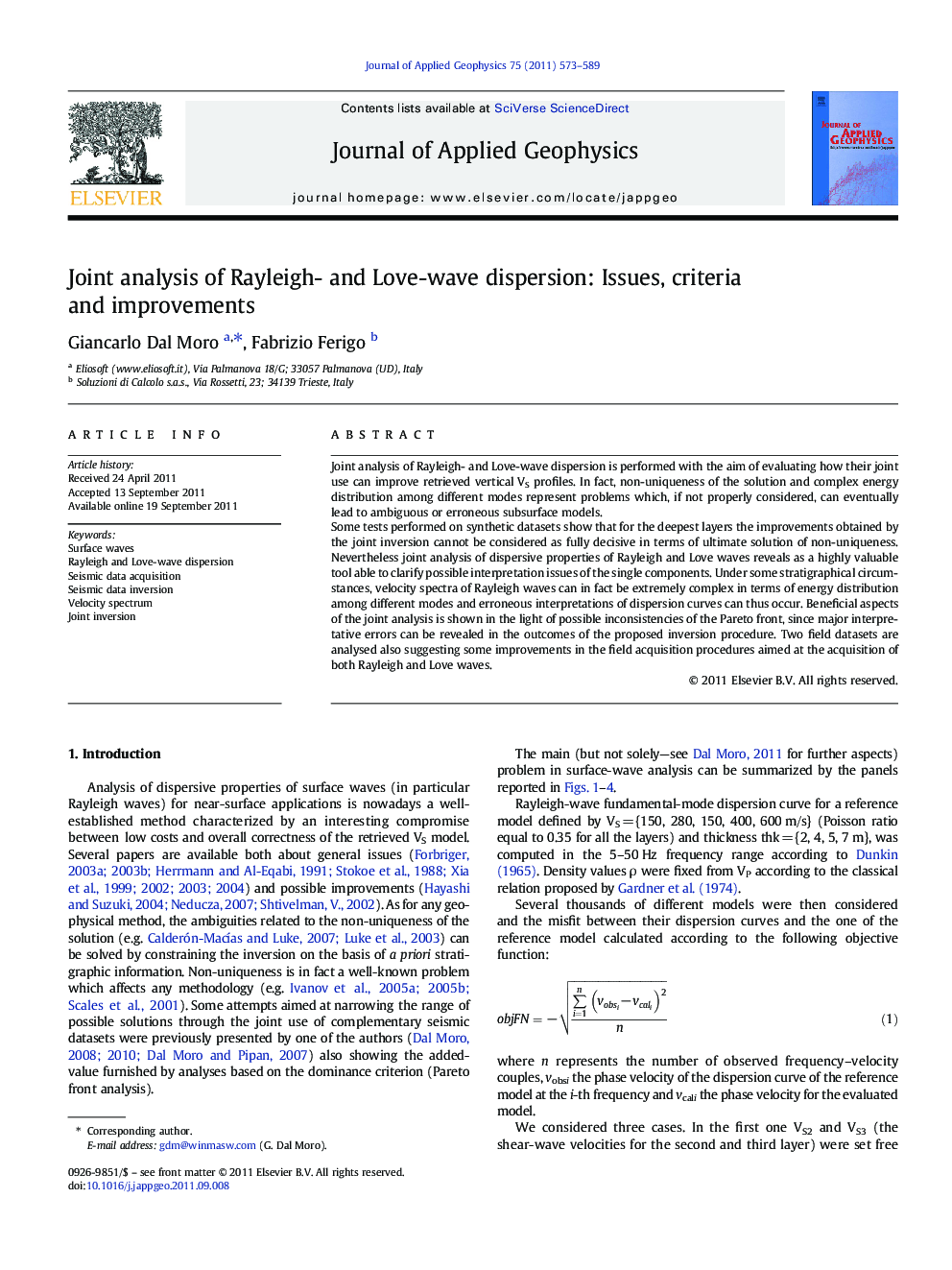 Joint analysis of Rayleigh- and Love-wave dispersion: Issues, criteria and improvements
