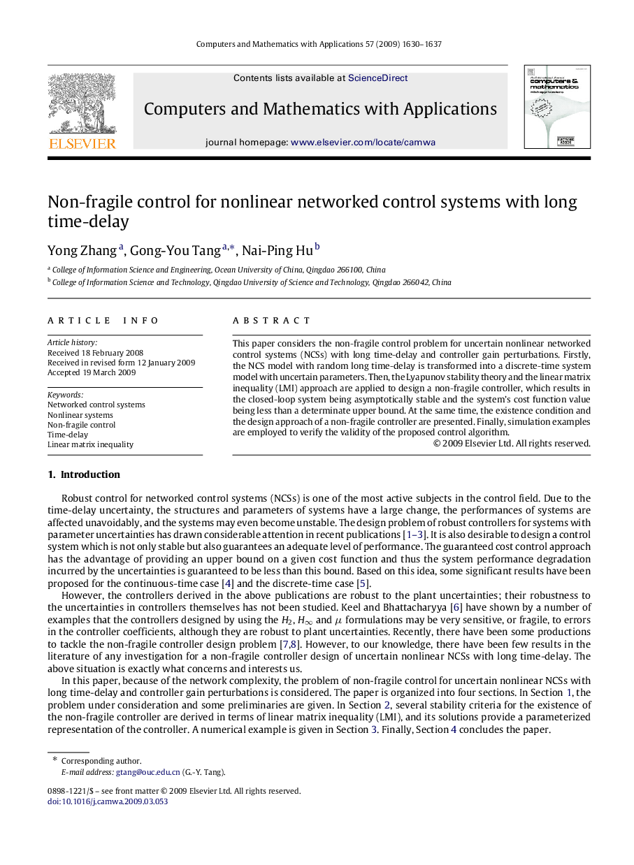 Non-fragile control for nonlinear networked control systems with long time-delay