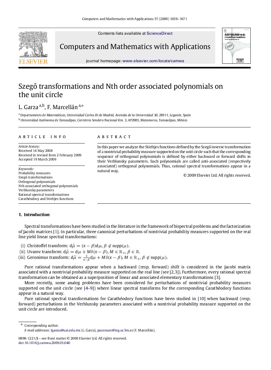 Szegő transformations and Nth order associated polynomials on the unit circle