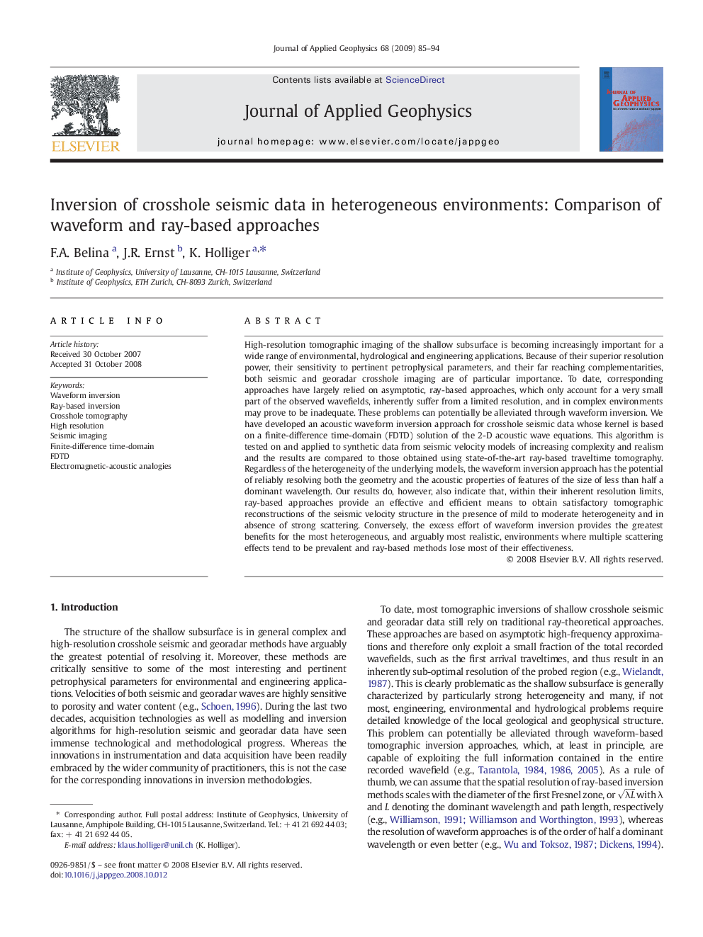 Inversion of crosshole seismic data in heterogeneous environments: Comparison of waveform and ray-based approaches