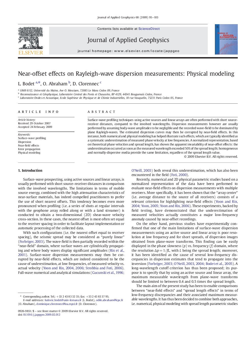 Near-offset effects on Rayleigh-wave dispersion measurements: Physical modeling