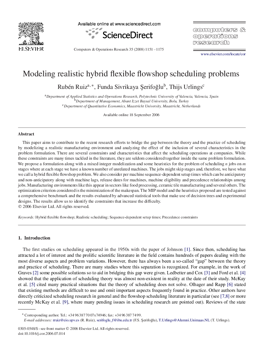 Modeling realistic hybrid flexible flowshop scheduling problems