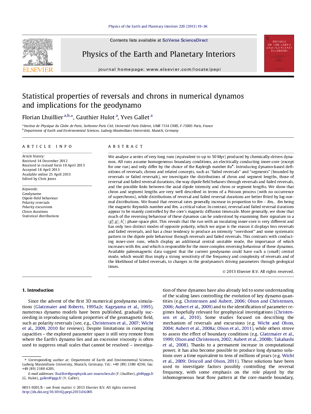 Statistical properties of reversals and chrons in numerical dynamos and implications for the geodynamo