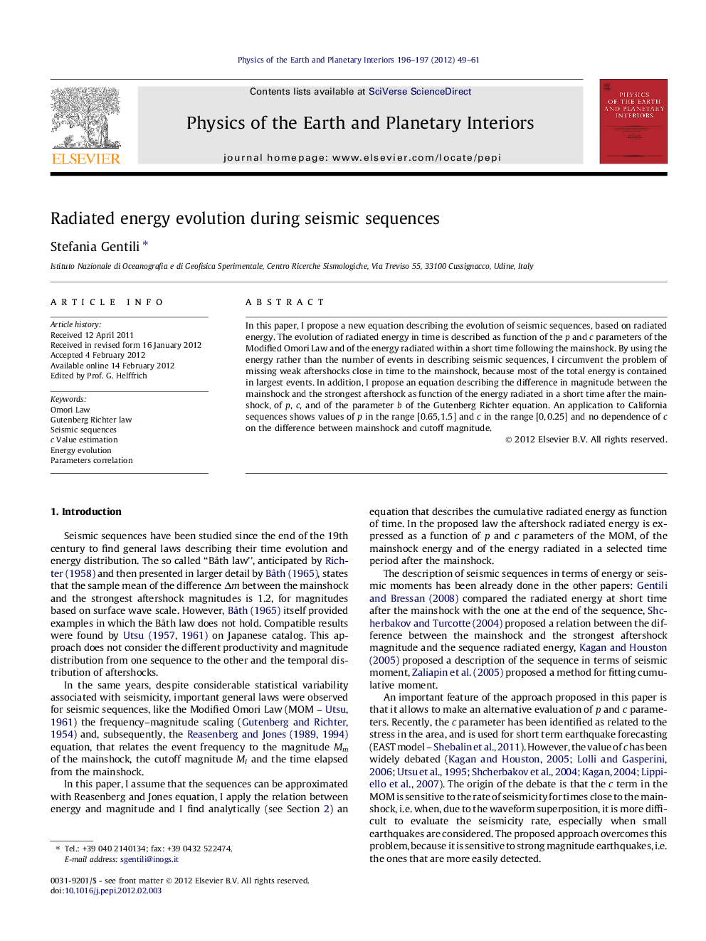 Radiated energy evolution during seismic sequences