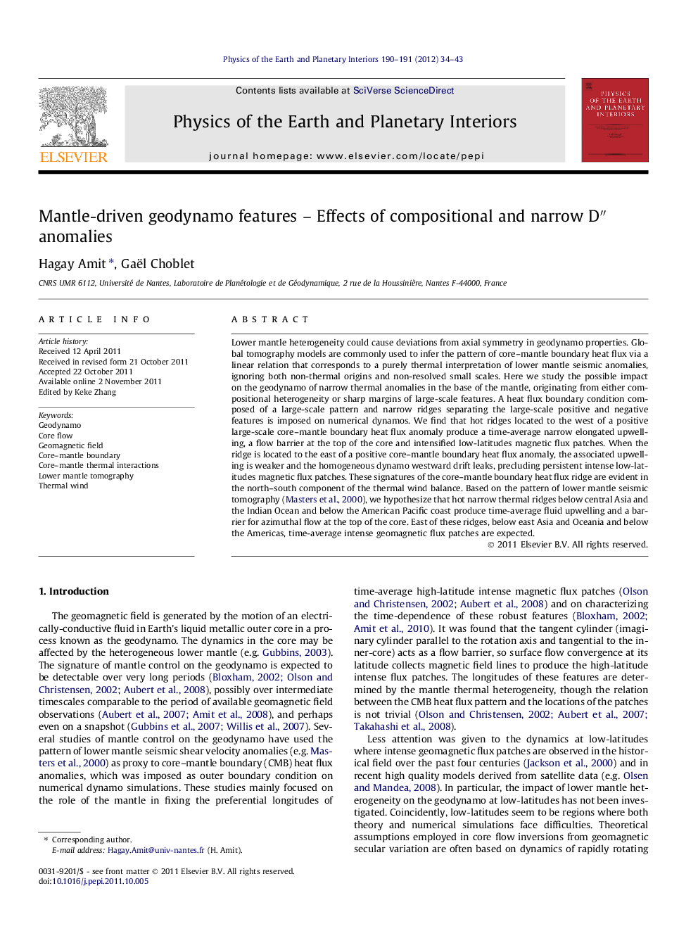 Mantle-driven geodynamo features – Effects of compositional and narrow D″ anomalies