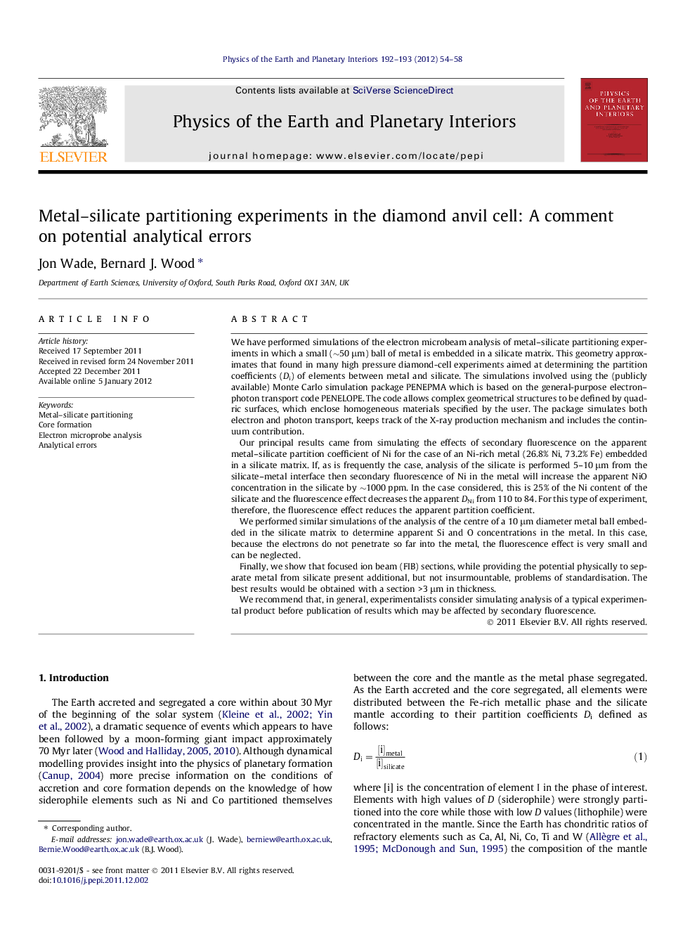 Metal–silicate partitioning experiments in the diamond anvil cell: A comment on potential analytical errors