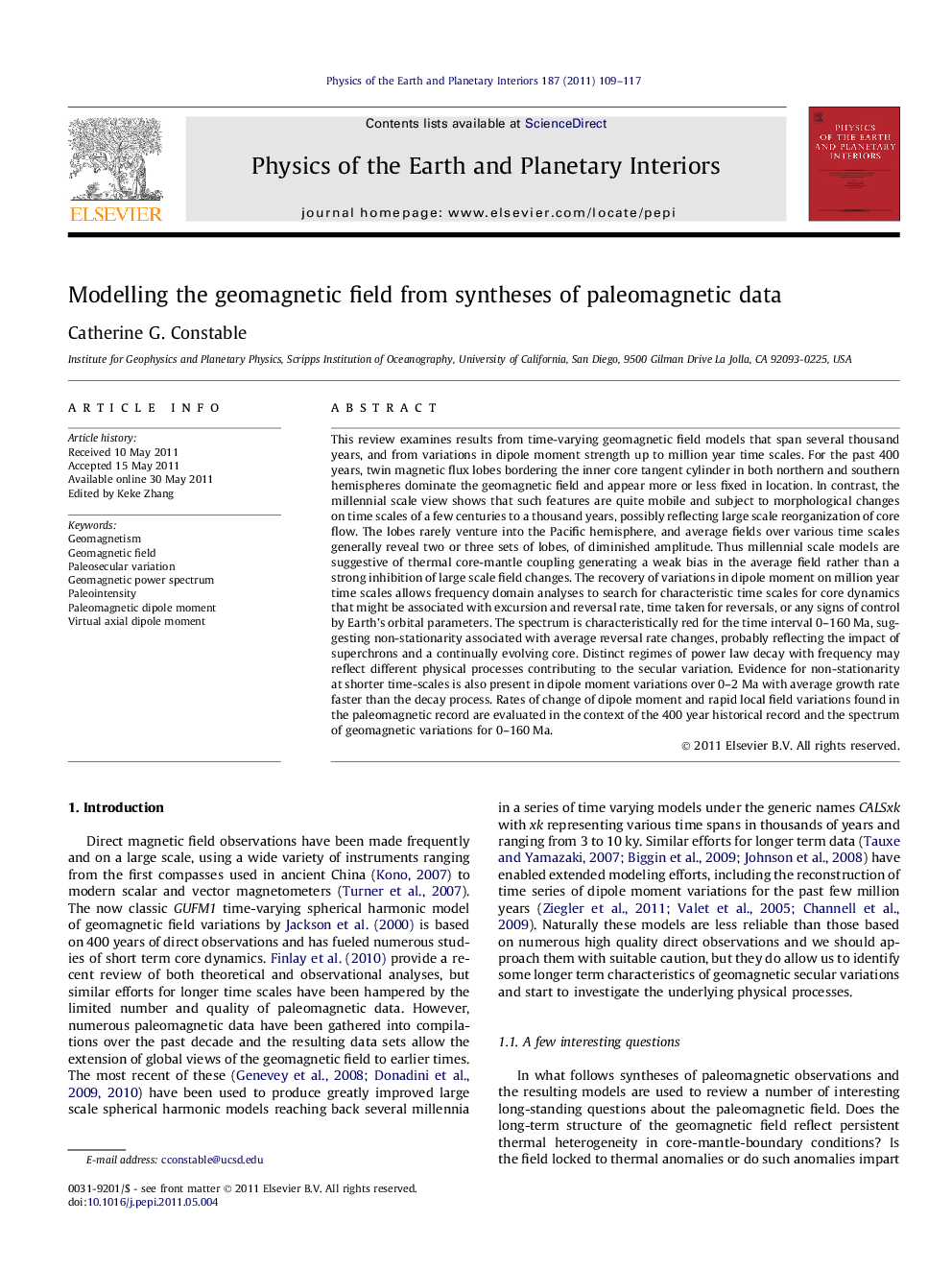 Modelling the geomagnetic field from syntheses of paleomagnetic data