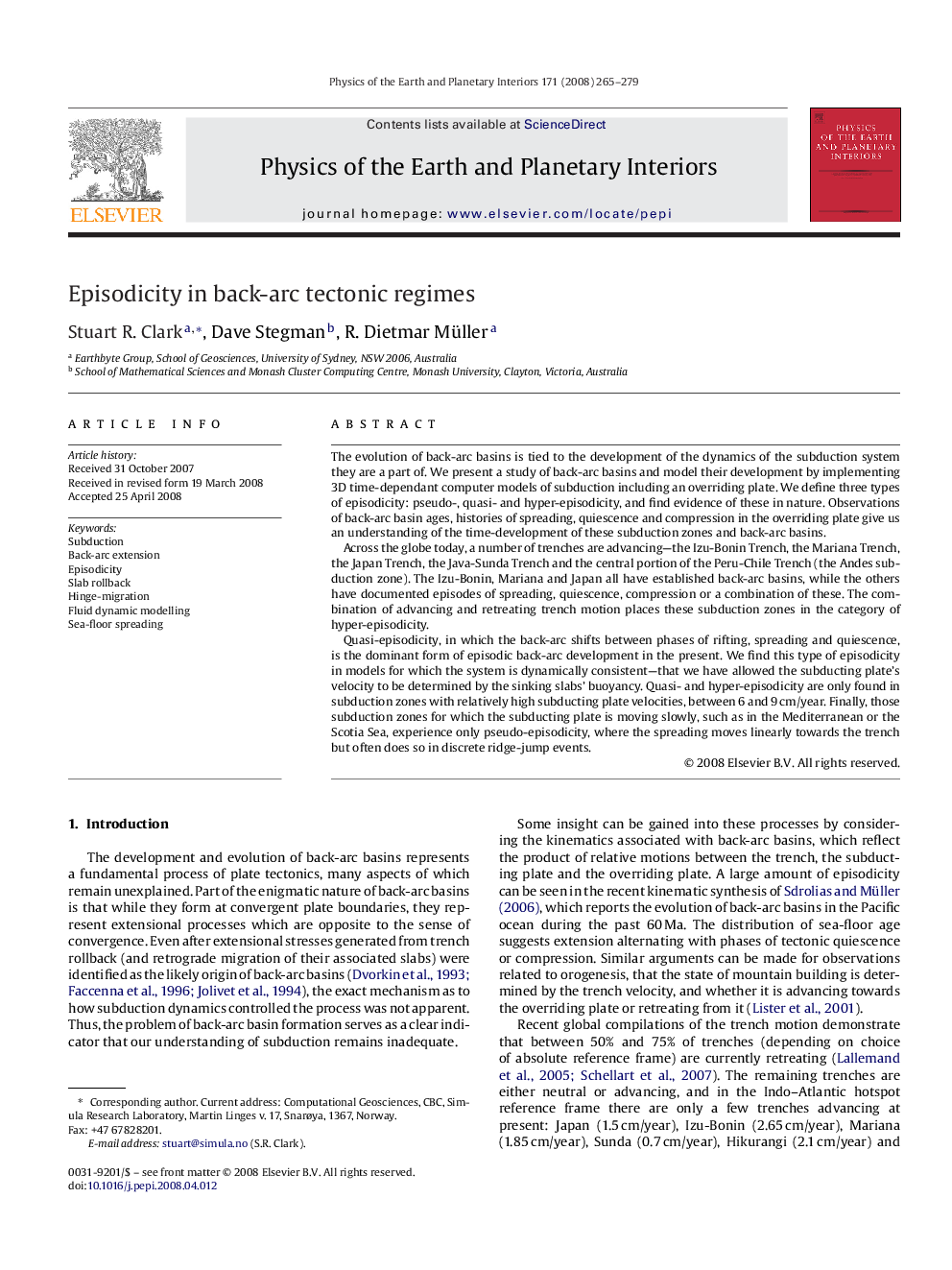 Episodicity in back-arc tectonic regimes